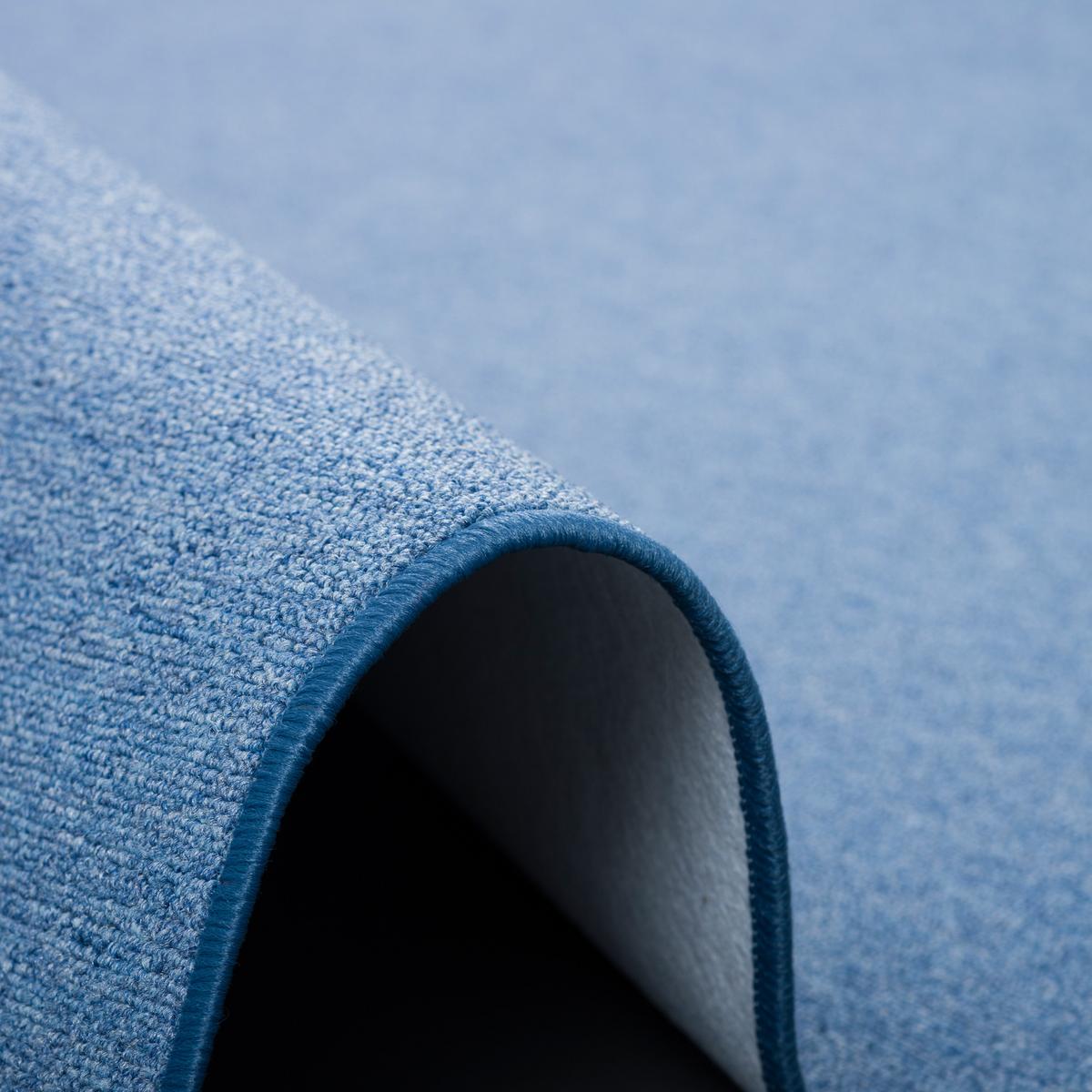 FEINSCHLINGEN VELOUR TEPPICH STRONG - Blau, Textil (133/133cm) - Snapstyle