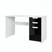 SCHREIBTISCH Logan Fronten in Schwarz Hochglanz - Schwarz Hochglanz, Holzwerkstoff (60/129/76cm) - Vladon
