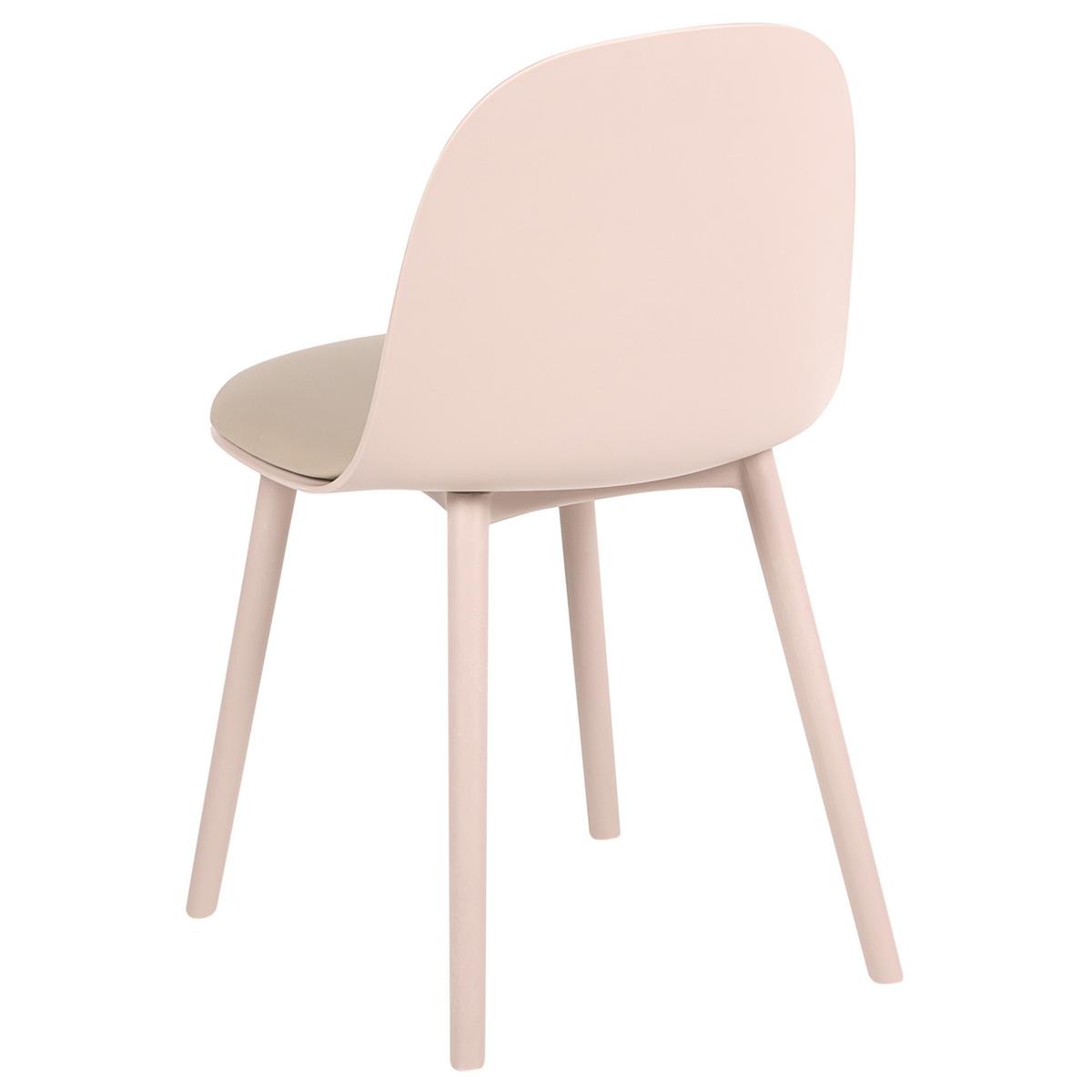 ESSZIMMERSTUHL 2er Set Kunstleder Beige Ankeny - Beige, Kunststoff (46/80/48cm) - Beliani