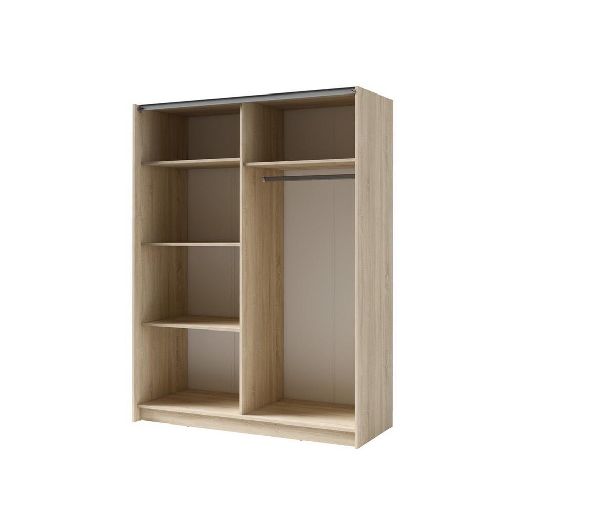 SCHWEBETÜRENSCHRANK ELRON 150,6/198,5/62cm 2-türig Sonoma Eiche - Sonoma Eiche, Holzwerkstoff (150.6/198.5/62cm) - MASSENO