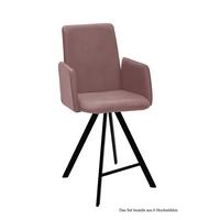THEKENSTUHL drehbar (6er-Set) Desiree 52x109x60 Schwarz/Rosewood - Dunkelrosa/Schwarz, Kunststoff (60/109/52cm) - 58aufmkessel