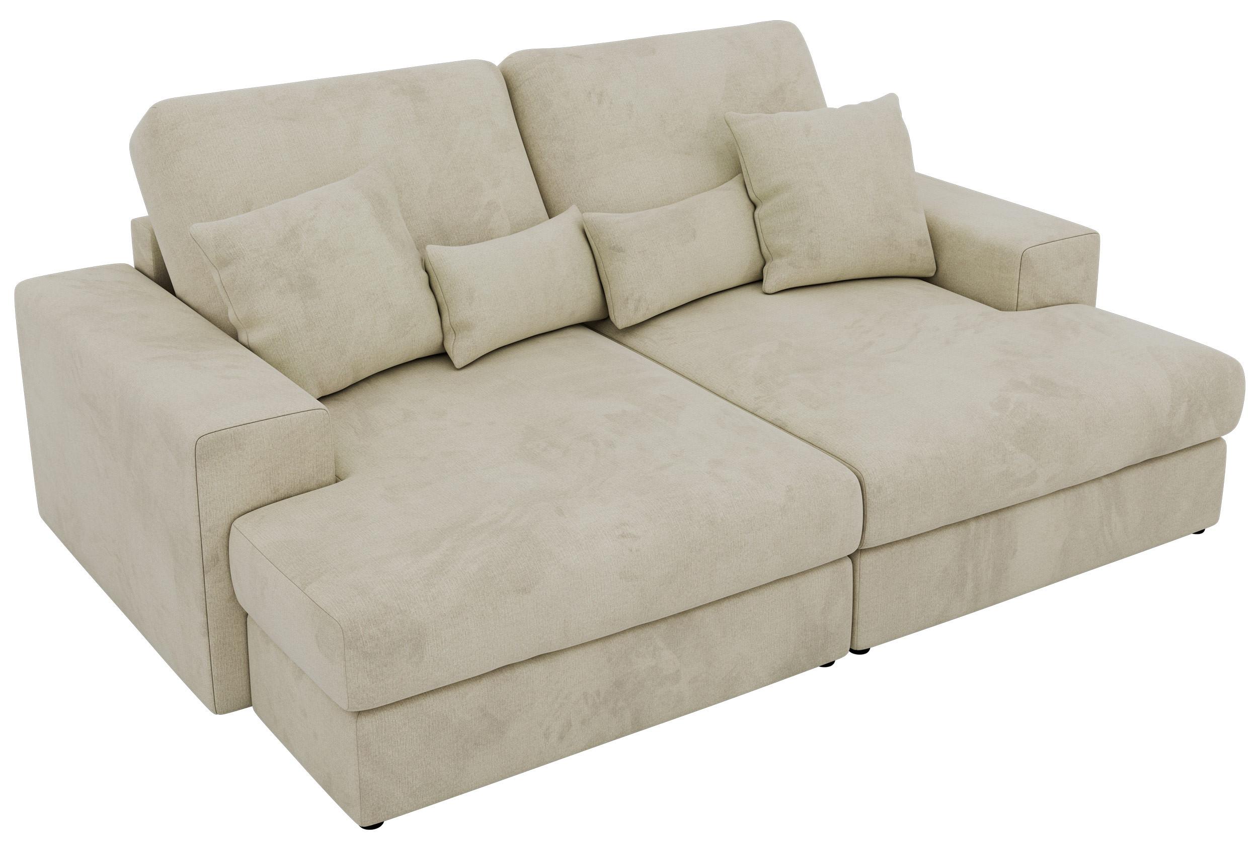 4-SITZER SOFA ANERA - Beige Velvet - Beige/Schwarz, Kunststoff/Textil (248/107/163cm) - MKS
