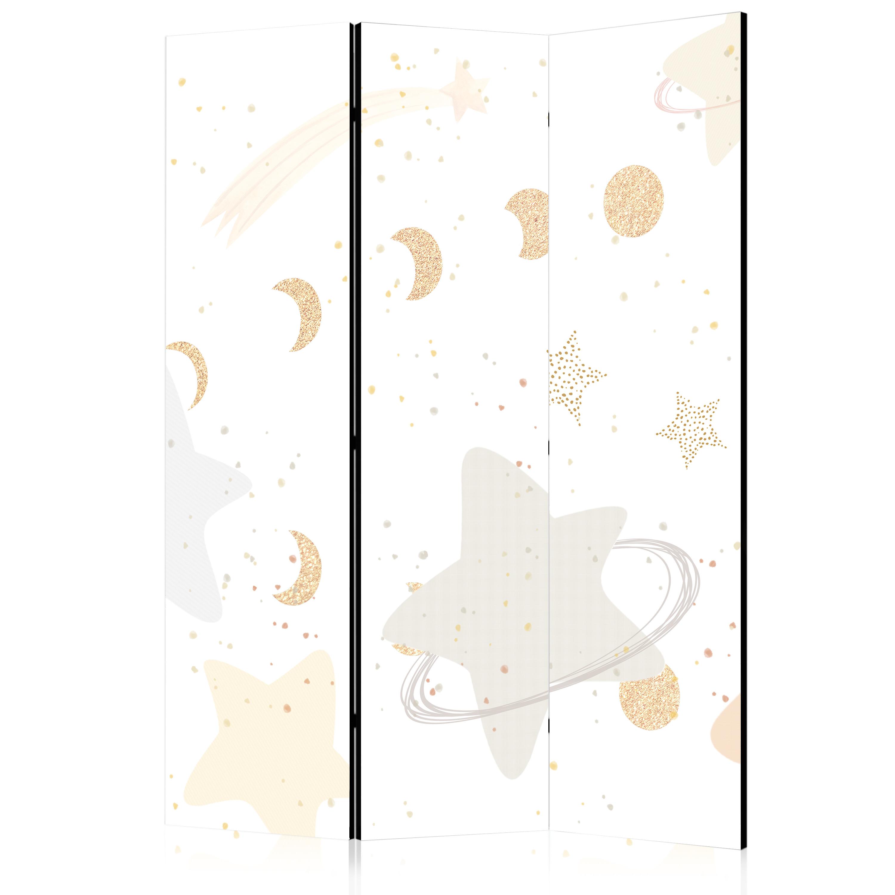 PARAVENT Akustik 3-tlg 135x172 cm Sterne Monde F r Kinder - Multicolor, Holz/Textil (135/172/3cm) - Muralo
