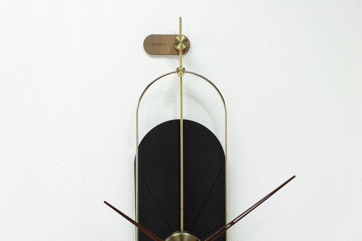 WANDUHR Design Schwarz 20/90 cm - Schwarz, Holzwerkstoff/Metall (20/90/2cm) - ONZENO