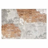 FOTOTAPETE Shabby Backstein Wand 384/255 cm - Braun, Papier (384/255cm) - Bilderwelten