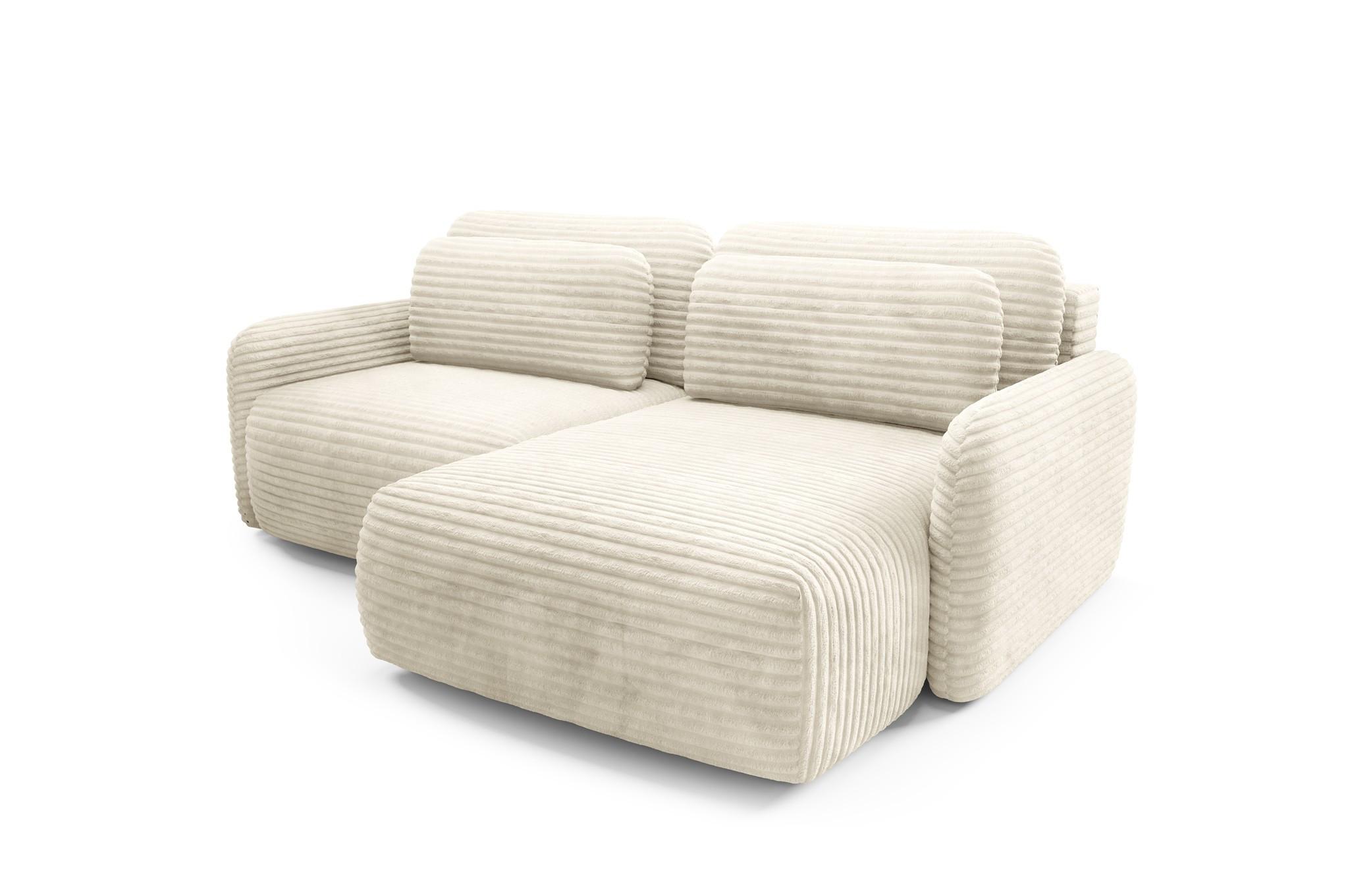 ECKSOFA Simone Mit Schlaffunktion - Creme, Holzwerkstoff/Textil (165/240cm) - Fun Möbel