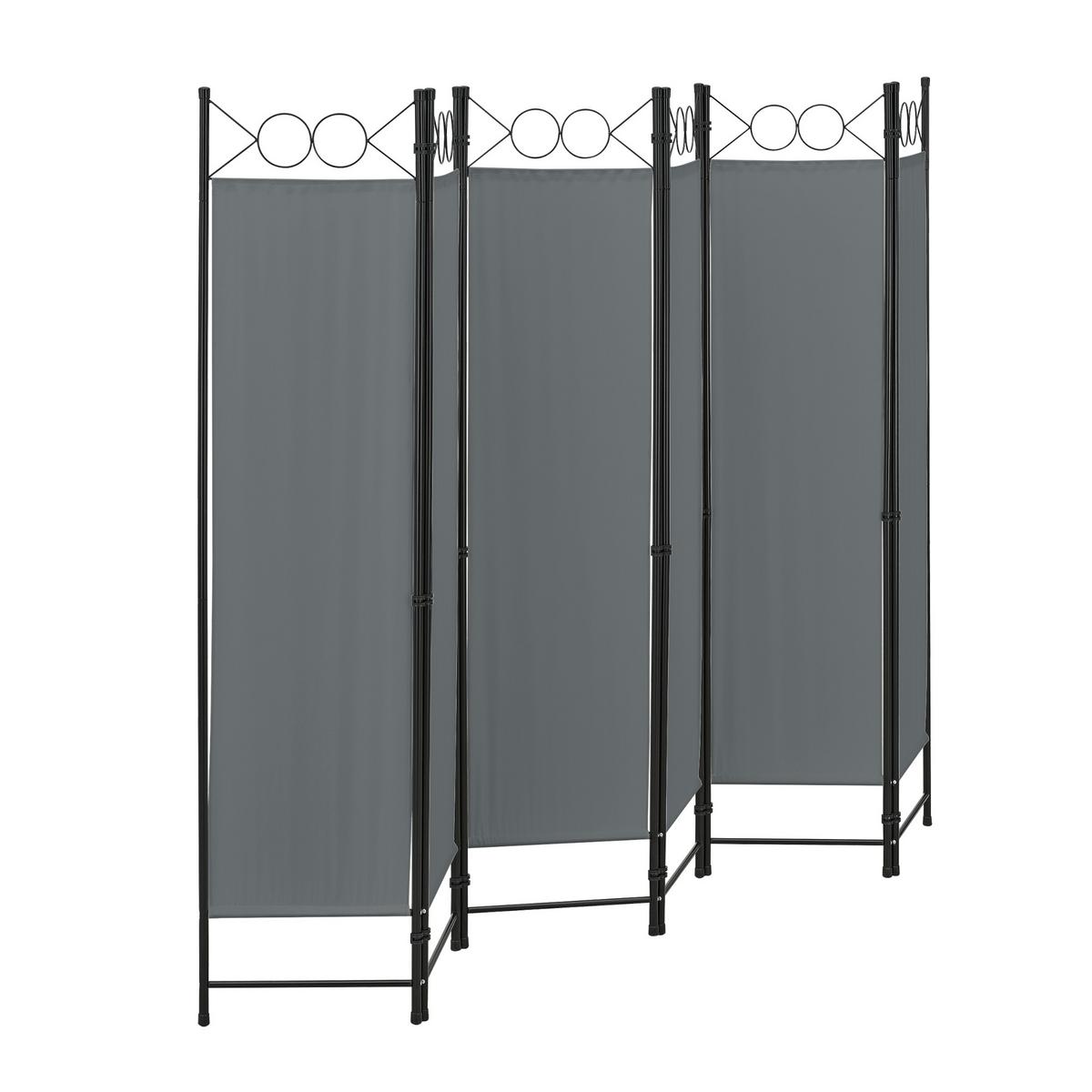 SICHTSCHUTZ Saragossa - Dunkelgrau, Textil/Metall (240/2cm) - [en.casa]