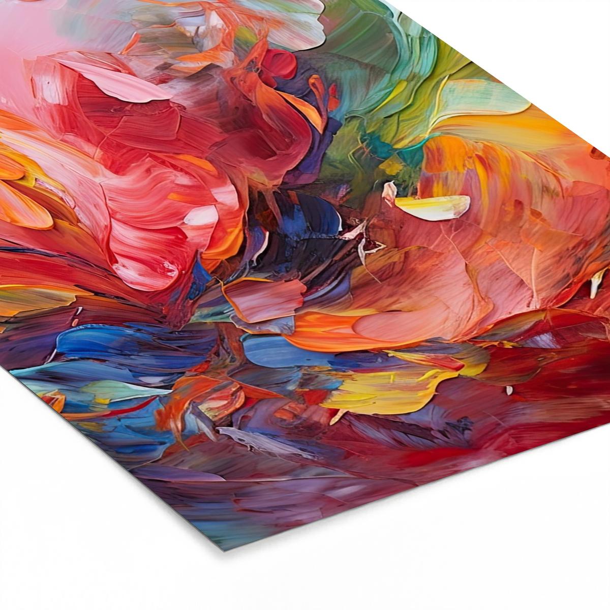 POSTER MIT RAHMEN Ölgemälde - Kunst - Abstrakt - Farbenfroh Bilderrahmen 30x40 cm - Altrosa, Papier (30/40cm) - MuchoWow
