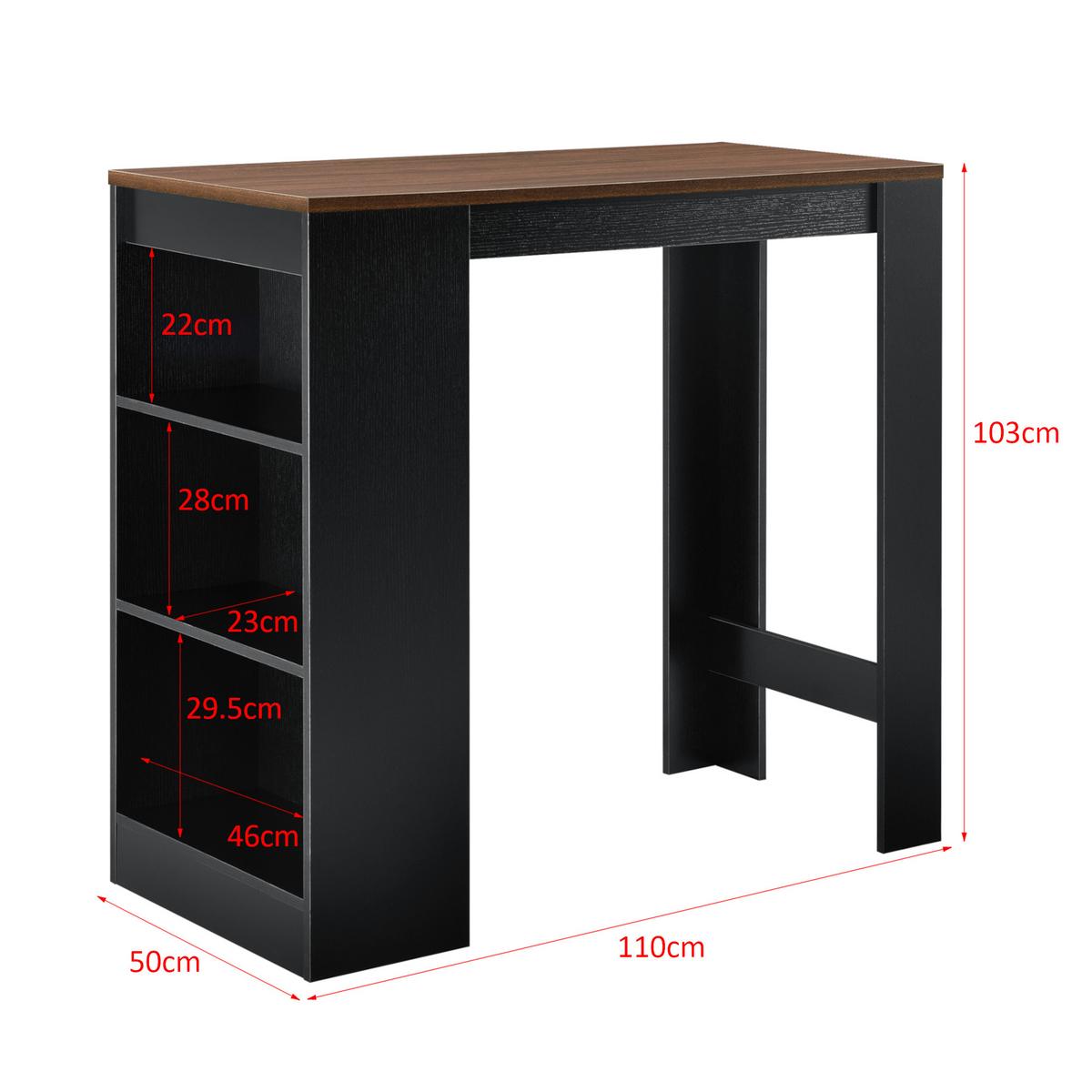 BARTISCH Kouvala - Schwarz, Holzwerkstoff (50/110/103cm) - [en.casa]