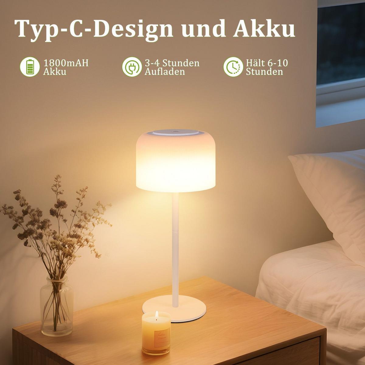 TISCHLAMPE Silas 13/11/30.5 cm - Weiß, Kunststoff (13/11/30.5cm) - ZMH