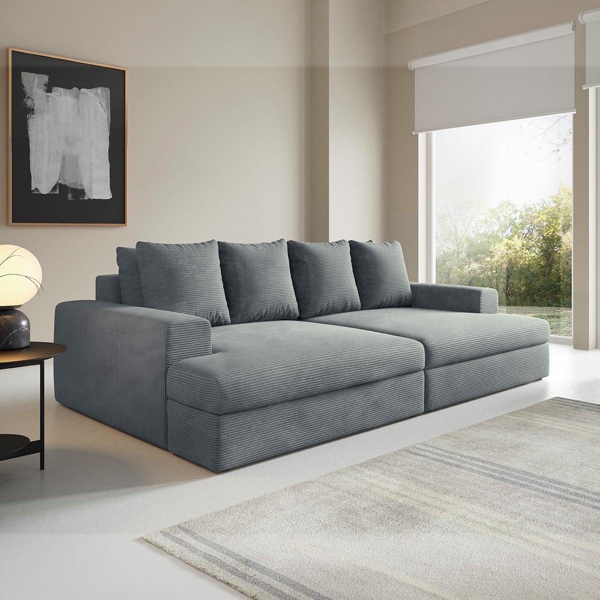 SOFA Paola 3 Sitzplätze Hellgrau - Hellgrau, Holz (272/86/167cm) - Petits-meubles