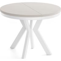 ESSTISCH Savio Weiß Neo rund ausziehbar verlängerbar XXL, Kaschmir 100-300/100/77 cm - Kaschmir/Beige, Holz/Holzwerkstoff (100/300/77cm) - WFL GROUP