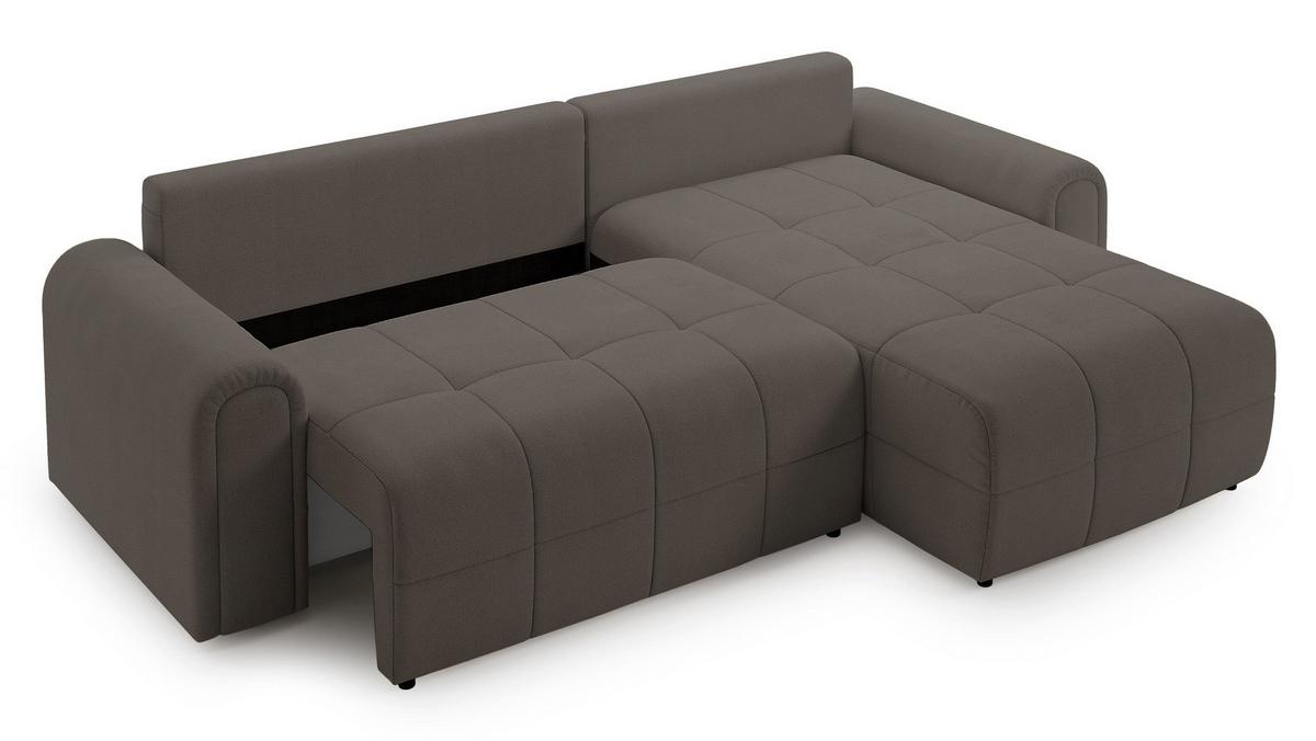 ECKSOFA Simolla Taupe rechts - Graubraun/Schwarz, Kunststoff/Textil (180/268cm) - Selsey