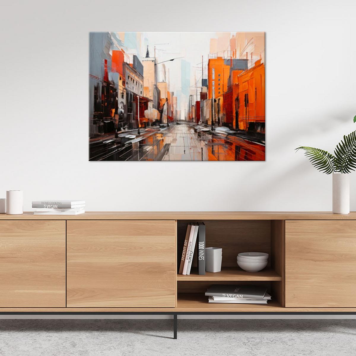LEINWANDBILD Abstraktion 30x20cm - Orange, Textil (30/20cm) - Feeby