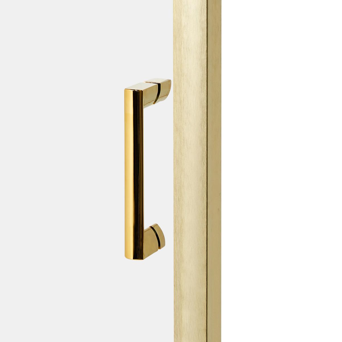 DUSCHKABINE 80/100/185 cm Gold Yoro - Transparent/Goldfarben, Glas (80/100/185cm) - Beliani