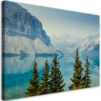 WANDBILD berge see natur - Blau, Textil (60/40cm) - Feeby