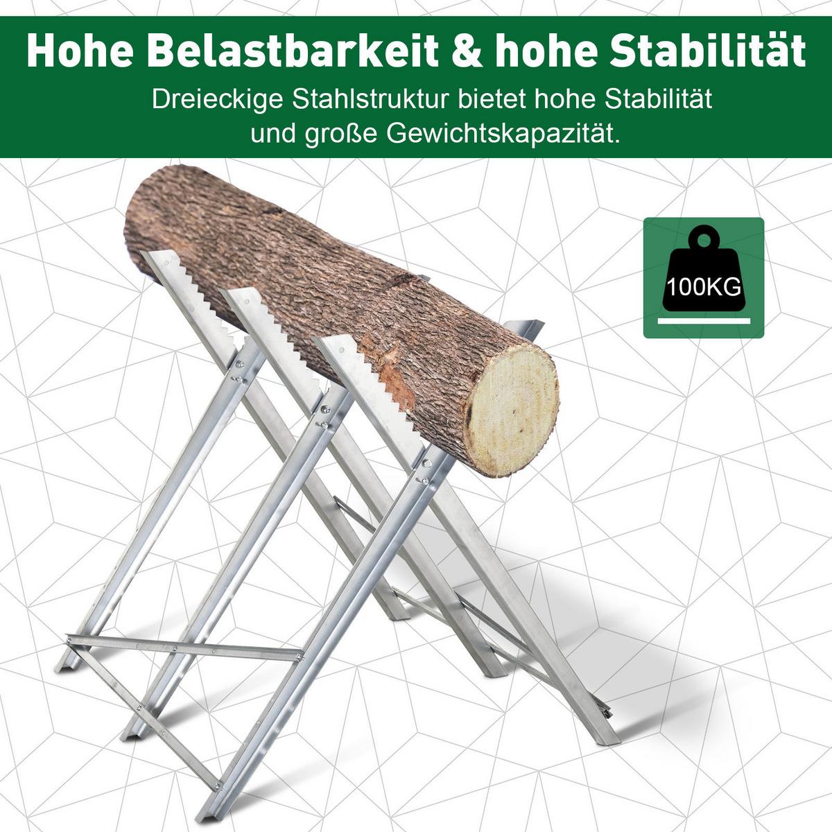 KETTENSÄGEBOCK, Sägebock, Silber - Silberfarben, Metall (83/83/79cm) - DURHAND