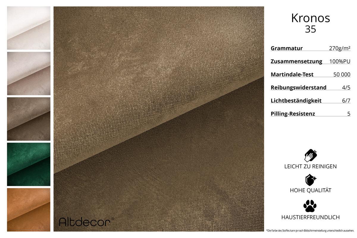 ECKSOFA mit Schlaffunktion und Bettkasten KLEEA-L - 247x143x83 cm Beige Velours - Beige/Schwarz, Holzwerkstoff/Kunststoff (247/143cm) - ALTDECOR