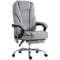 BÜROSTUHL mit Vibrtationsmassage, Ergonomischer Schreibtischstuhl mit Heizung - Grau, Metall (67/119/72cm) - Vinsetto