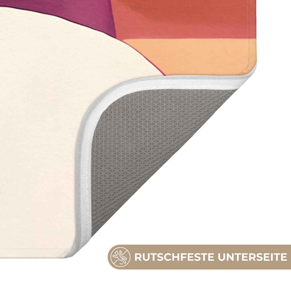 BADEMATTE Formen - Abstrakt - Farbenfroh 80x50 cm - Terracotta, Textil (80/50cm) - OnlyWow