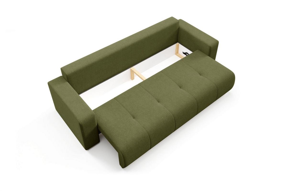 SCHLAFSOFA Augusto - Grün, Holzwerkstoff/Textil (244/82/102cm) - Fun Möbel
