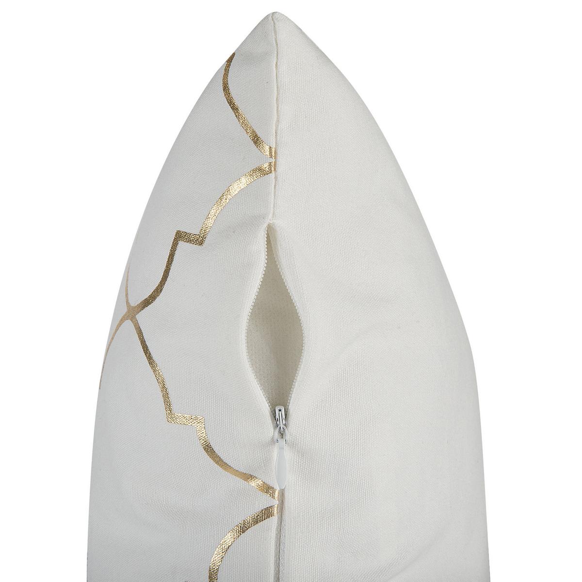 DEKOKISSEN 2er-Set Cremeweiß 45/45 cm Alyssum - Ecru, Naturmaterialien/Textil (45/45cm) - Beliani