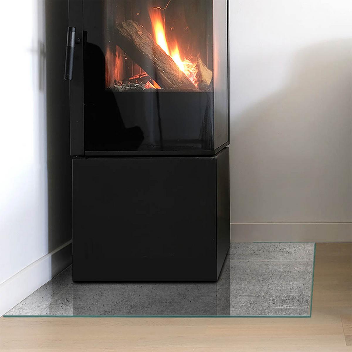 GLASPLATTE für Kamin 60x60 cm - Grau, Glas (60/60/0.4cm) - TULUP