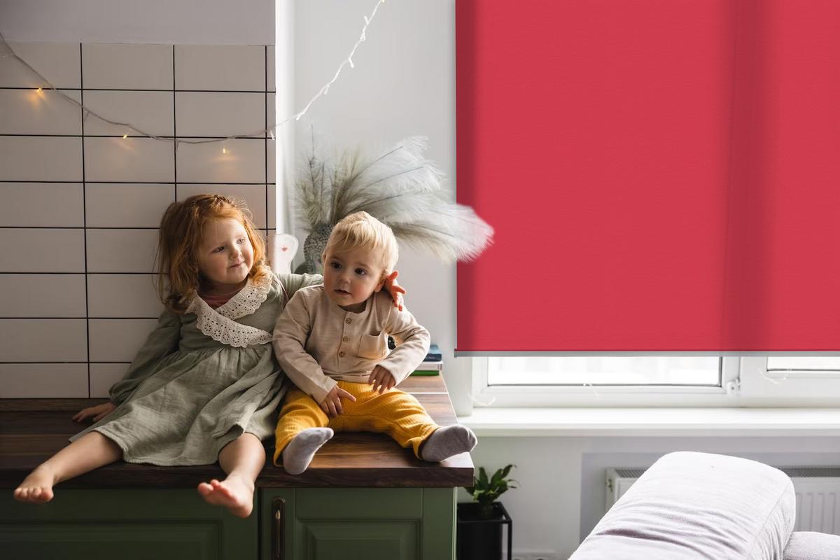 INNENROLLO - Fensterrollo - Rollo - 100x140 cm - Rot - Rot, Kunststoff (100/140/0.5cm) - TULUP