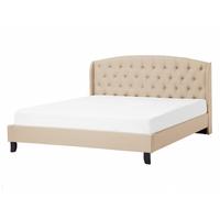 POLSTERBETT 140/200cm Beige Bordeaux - Beige, Textil (140/200cm) - Beliani