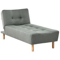 CHAISELONGUE Stoff Grün Alsten - Braun/Grün, Textil (75/80/161cm) - Beliani