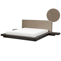 BETT mit Lattenrost 180/200 cm MDF-Platte Dunkelbraun Zen - Dunkelbraun, Holzwerkstoff (180/200cm) - Beliani