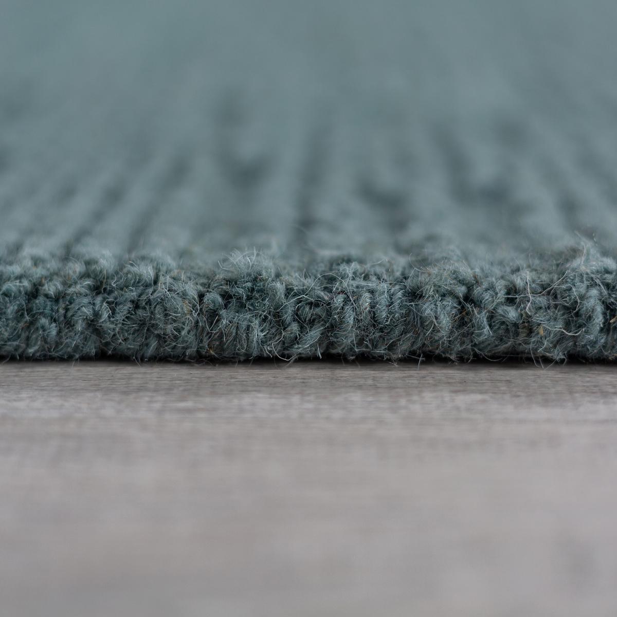 WOLLTEPPICH ALNE, einfarbig, Türkis, 80 x 230 cm - Blau, Textil (230/80cm) - KADIMA DESIGN