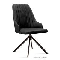 ESSZIMMERSTUHL drehbar (2er-Set) Denise 52x91x60 Schwarz/Anthrazit - Anthrazit/Schwarz, Kunststoff (60/91/52cm) - 58aufmkessel