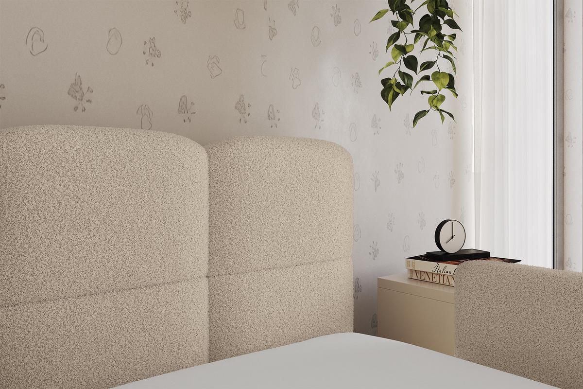 EINZELLBETT Jugendbett mit Bettkasten, Links - KIVY 90x200 Dunkelbeige - Cappuccino, Holzwerkstoff/Textil (90/200cm) - ALTDECOR