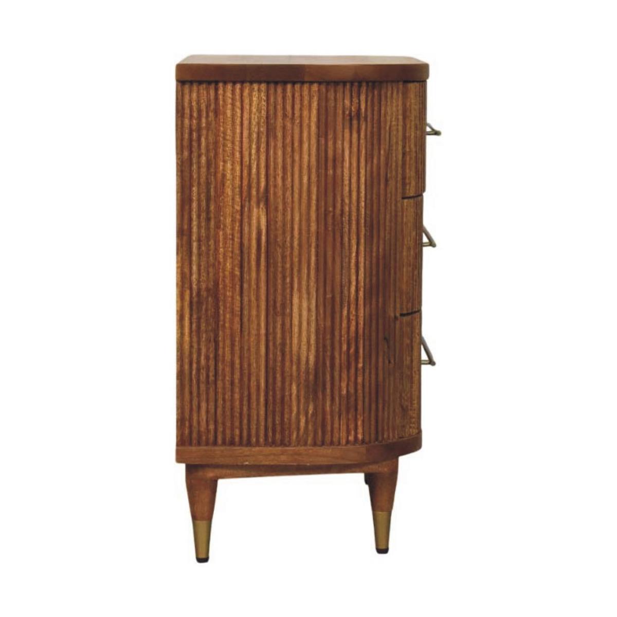 KOMMODE mit Amber-Eichen-Finish, 3 Schubladen, geröstetes Braun - Braun, Holz (80/79/40cm) - Artisan Furniture