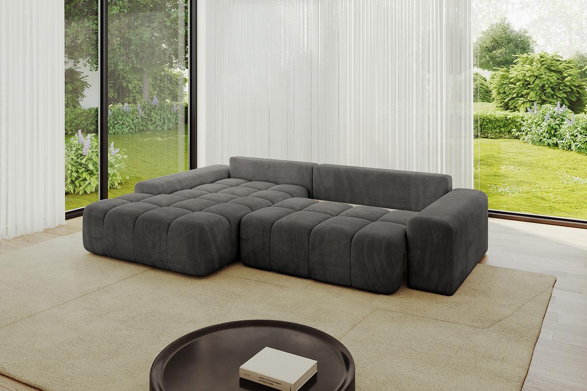 ECKSOFA Ottomane Links ENSI-L - 267x164x69 cm Anthrazit - Anthrazit, Holzwerkstoff/Kunststoff (267/164cm) - ALTDECOR