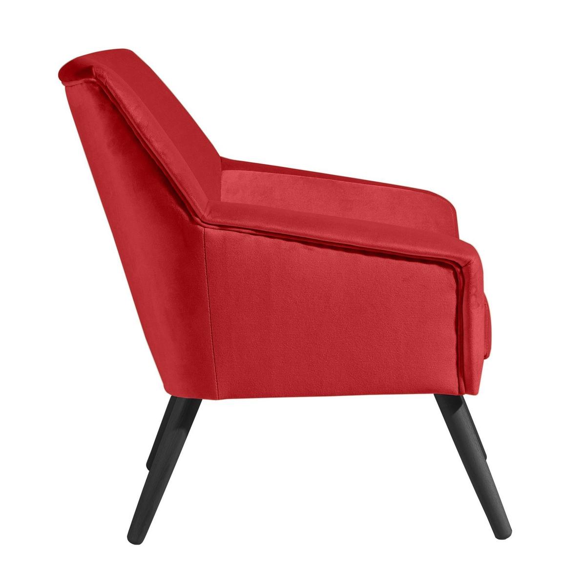 SESSEL Kachka Bezug Samtvelour Buche schwarz / rot - Rot/Buche Kolonial, Kunststoff (71/81/67cm) - 58aufmkessel
