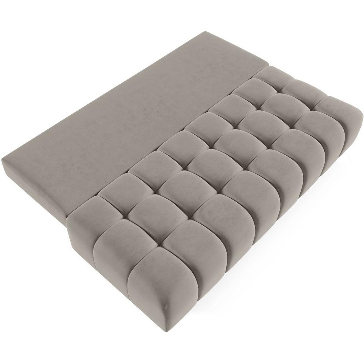 SCHLAFSOFA Bergen im Veloursstoff, Dunkelbeige - Greige/Schwarz, Textil (197/93/100cm) - Beautysofa