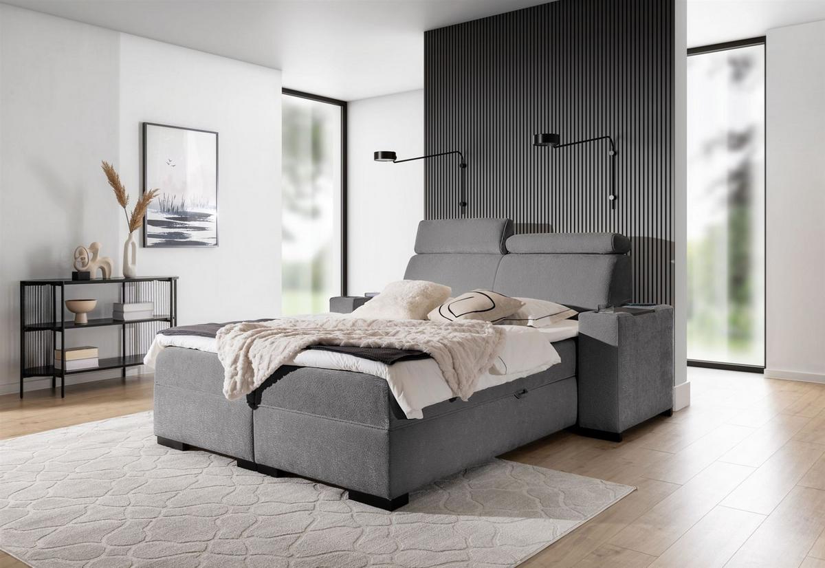 BOXBETT Nestor Dress Me Set.2 - Grau, Holzwerkstoff/Textil (120/200cm) - Fun Möbel
