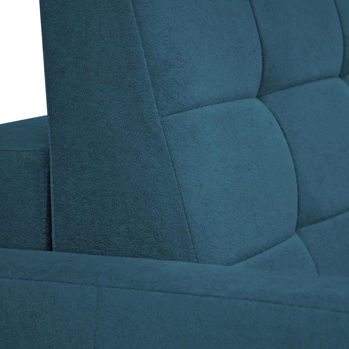 ECKSCHLAFSOFA Vinci mit universelle Ottomane, Dunkelblau - Buchefarben/Dunkelblau, Textil (236/151cm) - Beautysofa