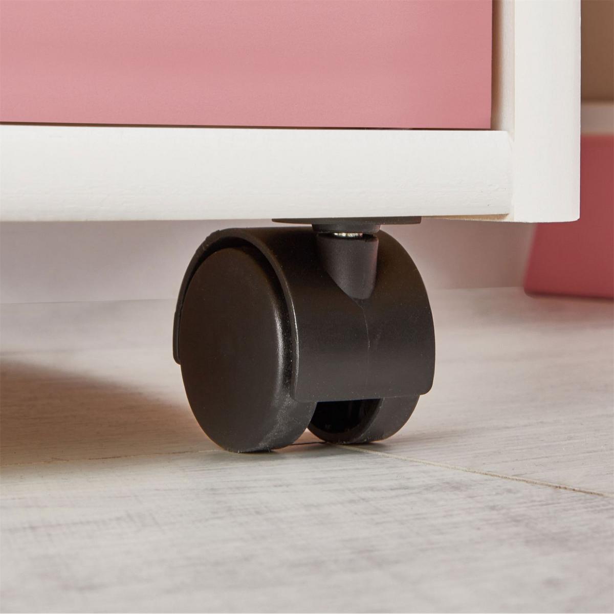 ROLLCONTAINER LAGOS weiß/rosa - Weiß/Rosa, Holz (35/65/40cm) - IDIMEX