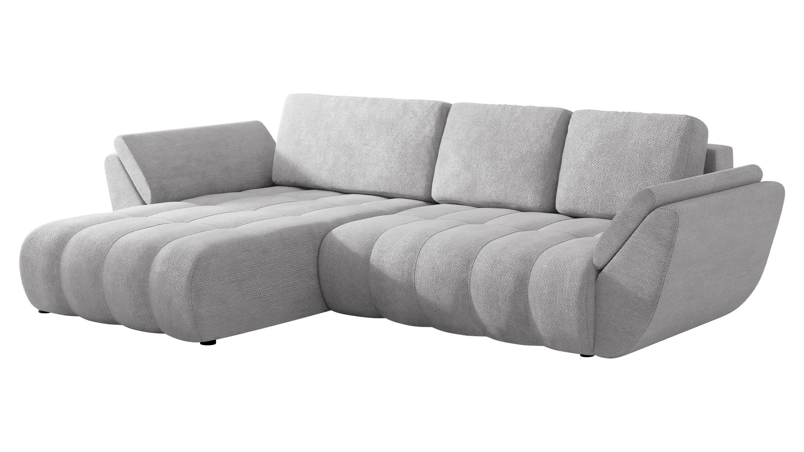 ECKSOFA Faro - Hellgrau/Schwarz, Holz/Kunststoff (283/195cm) - MIRJAN24