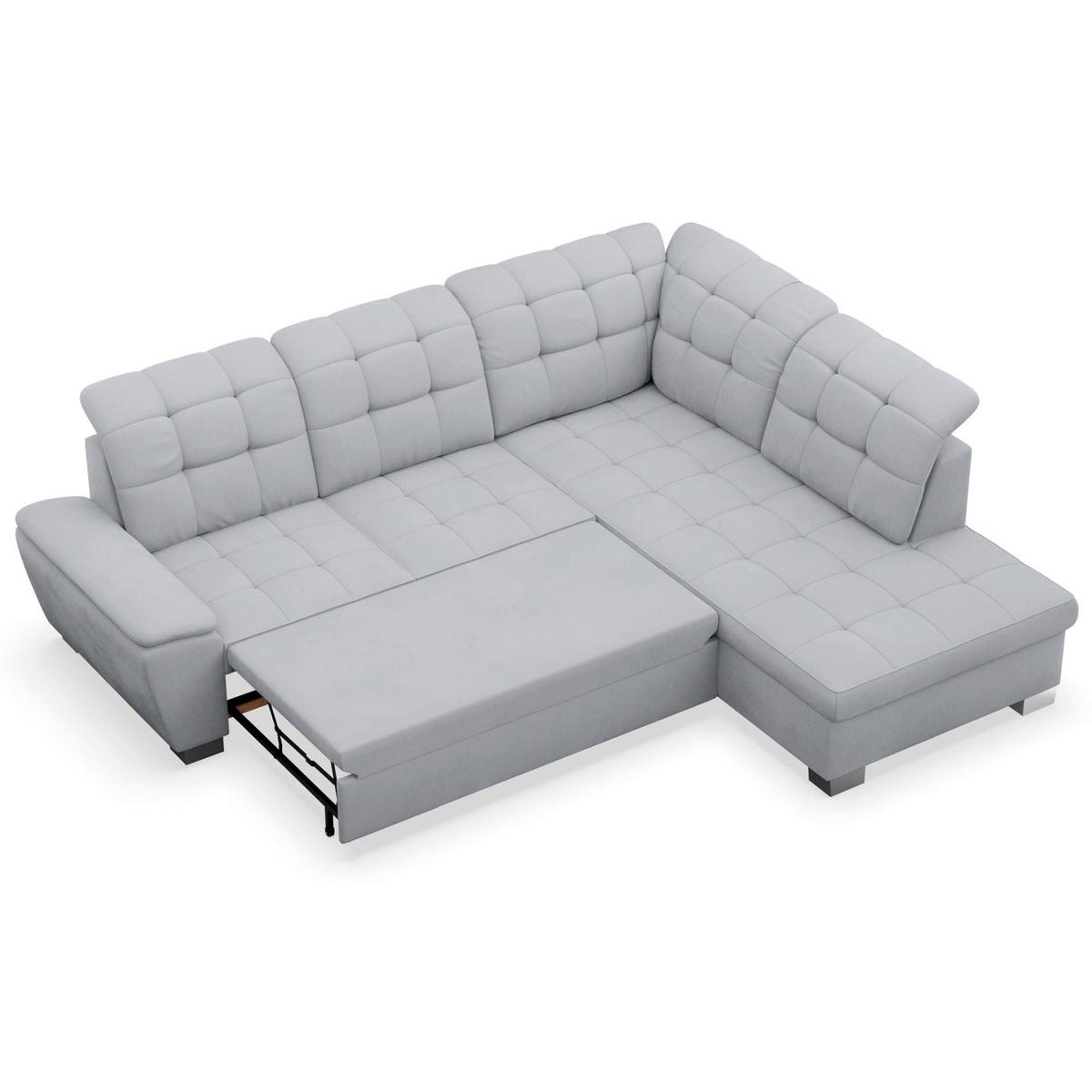 ECKSOFA Jamaal Hellgrau rechtsseitig - Hellgrau/Schwarz, Textil (212/258cm) - Selsey