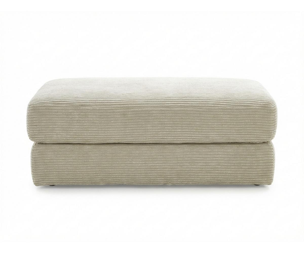POLSTERHOCKER Federkern B124/T60/H40 cm Cord-Bezug Beige Grau / 15257 - Greige/Schwarz, Kunststoff/Textil (124/40/60cm) - luma-home