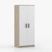 DREHTÜRENSCHRANK 80/192/50 cm 2-türig Jonas III 06 Sonoma Eiche/Weiß + graue Griffe - Weiß/Grau, Holz/Holzwerkstoff (80/192/50cm) - imoebel24