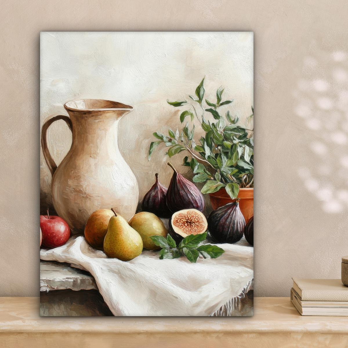 LEINWANDBILD Obst - Kräuter - Ländlich Room Decor 30x40 cm - Naturfarben, Textil (30/40cm) - MuchoWow