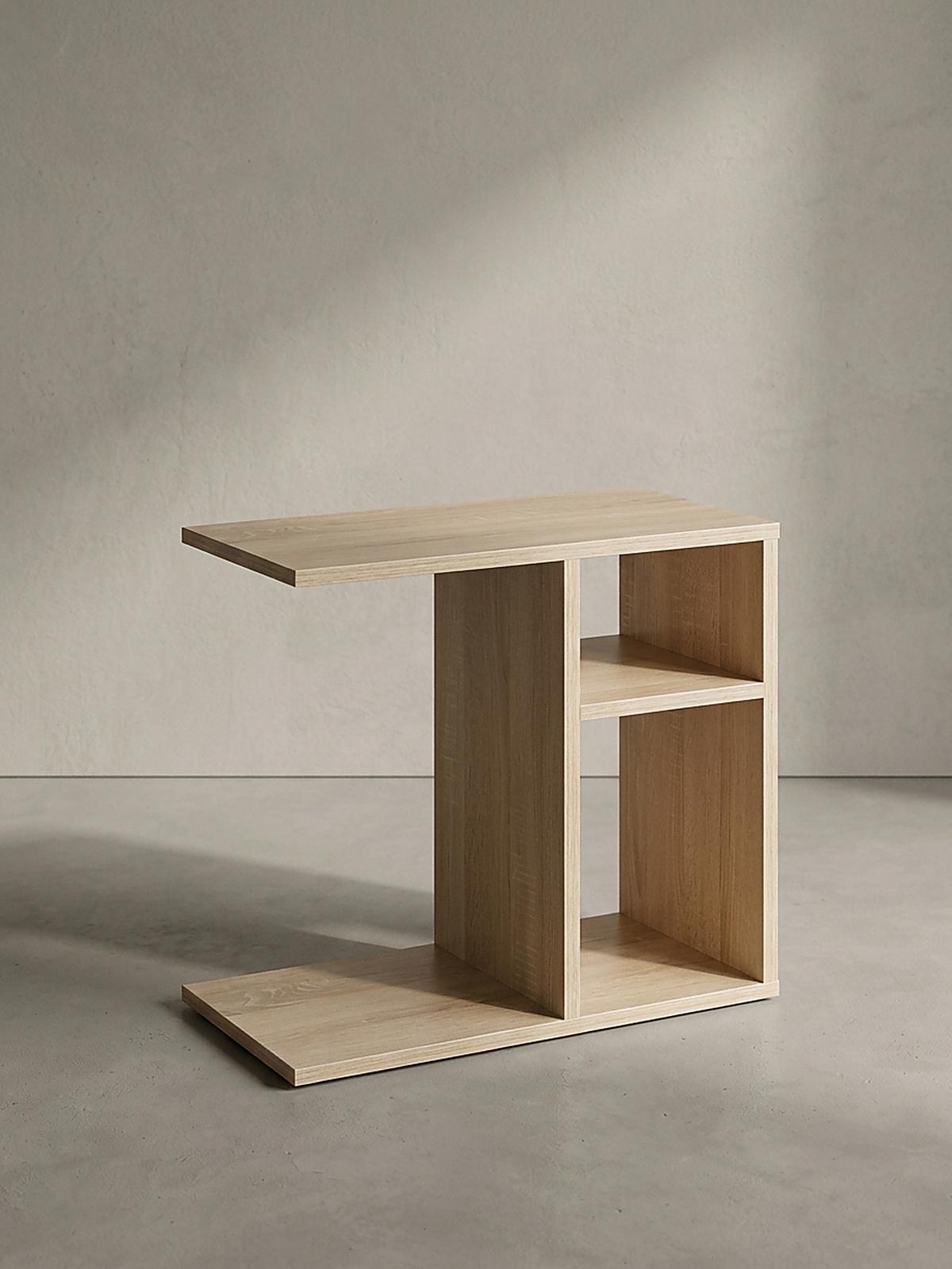 BEISTELLTISCH Holz Ablagefächer Kratzfest Wasserabweisend ITTER, Beige 50x30x50 cm - Beige, Holz (30/50/50cm) - KADIMA DESIGN
