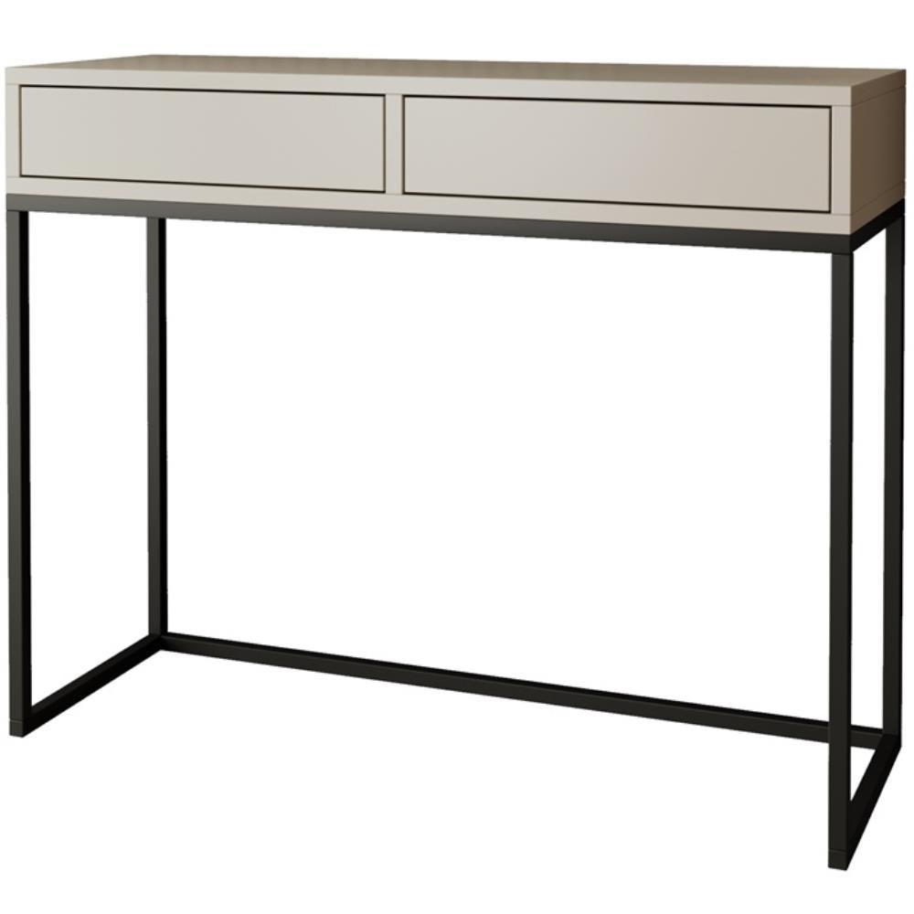 KONSOLENTISCH Lango 100/85/35 kaschmir mit schwarzen Metallbeinen - Kaschmir/Schwarz, Holzwerkstoff/Metall (35/100/85cm) - Beautysofa