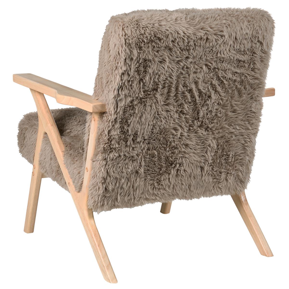 SESSEL Taupe Kisa - Taupe/Braun, Kunststoff (74/84/80cm) - Beliani