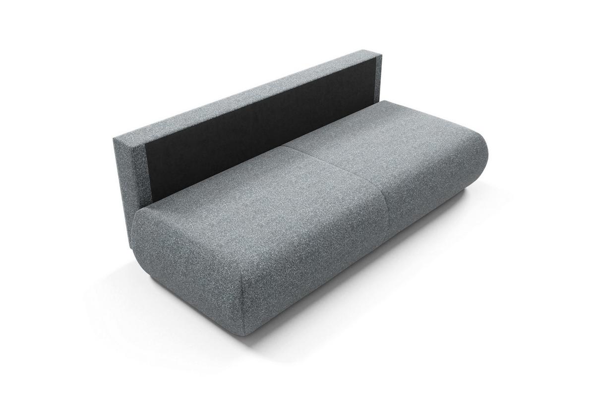 BETTSOFA DELTA Grau Geflochtener Stoff mit Schlaffunktion - Grau, Holz (214/74/100cm) - MASSENO